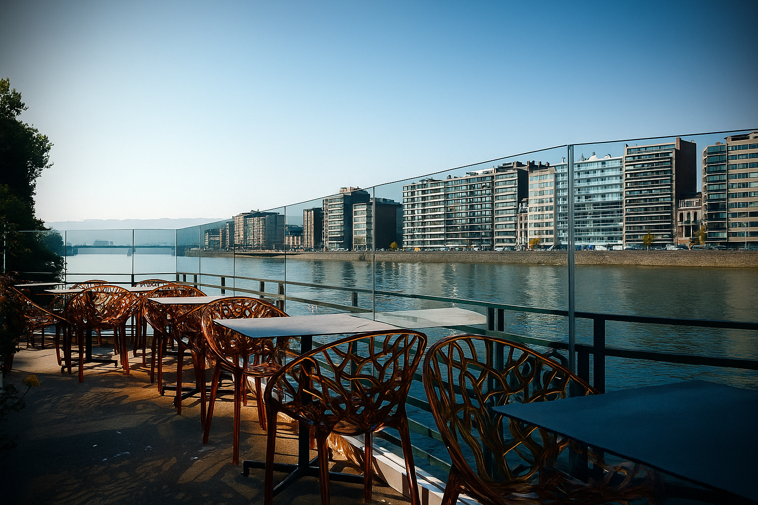 Terrasse Bovaria avec vue sur la Meuse